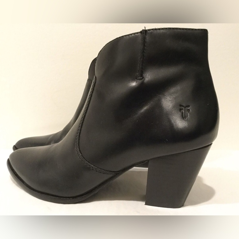 Frye Black Leather Ankle Booties